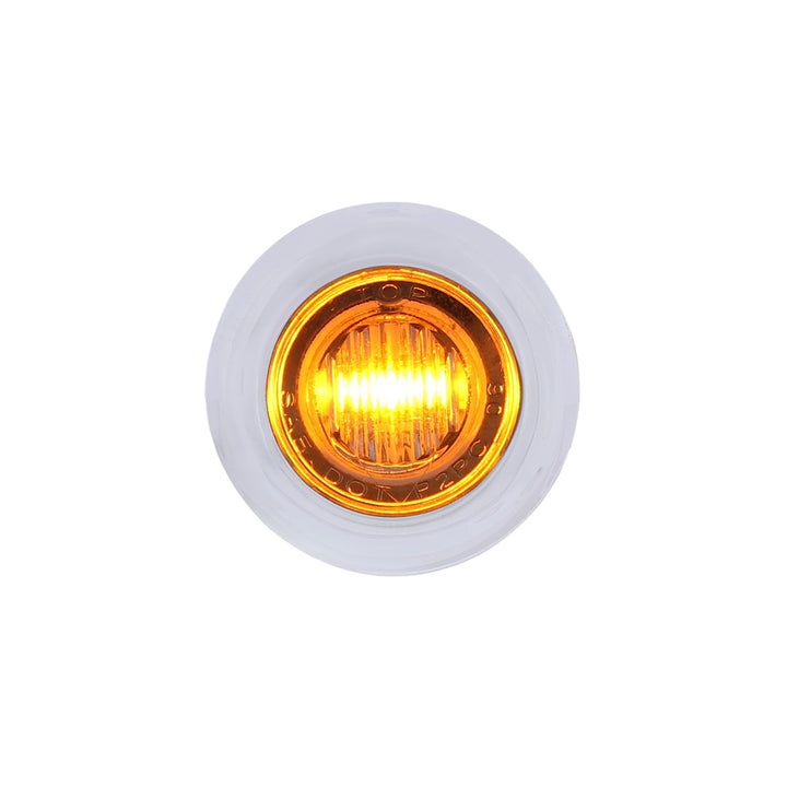 3 LED Dual Function 3/4" Mini Auxiliary/Utility Light With Bezel &amp; Washer - Amber LED/Clear Lens - View 1