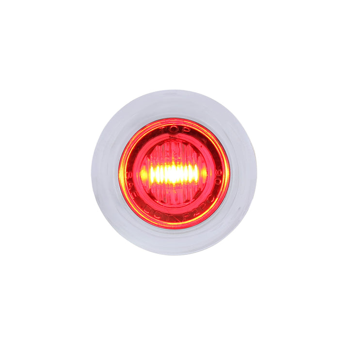 3 LED Dual Function 3/4" Mini Auxiliary/Utility Light With Bezel &amp; Washer - Red LED/Clear Lens - View 1