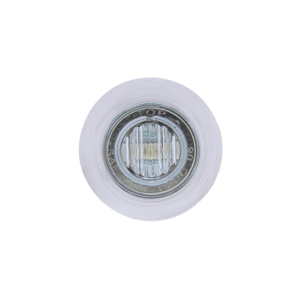 3 LED Dual Function 3/4" Mini Auxiliary/Utility Light With Bezel & Washer - Red LED/Clear Lens - View 2