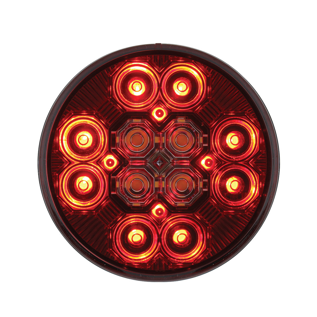4" Round Combo Light With 12 LED Stop, Turn &amp; Tail &amp; 16 LED Back-Up - Red LED/Red Lens - View 1