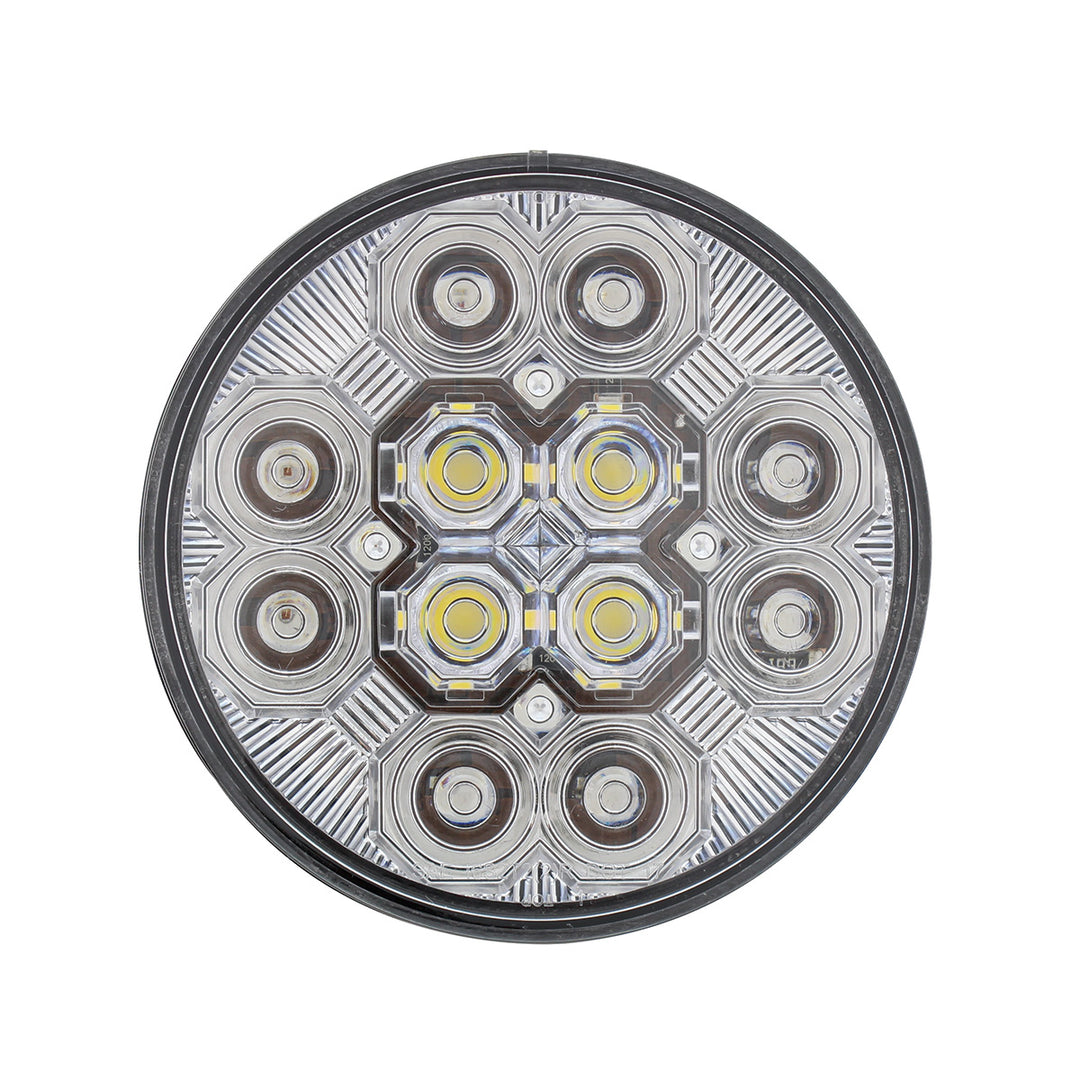 4" Round Combo Light With 12 LED Stop, Turn &amp; Tail &amp; 16 LED Back-Up - Red LED/Clear Lens - View 4