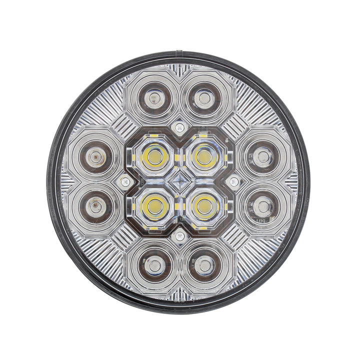 4" Round Combo Light With 12 LED Stop, Turn &amp; Tail &amp; 16 LED Back-Up - Red LED/Clear Lens - View 4