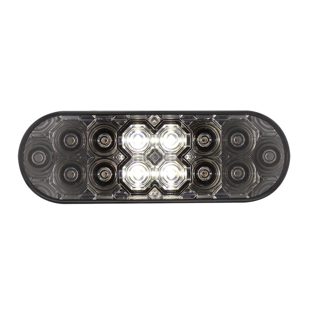 6" Oval Combo Light With 14 LED Stop, Turn & Tail & 16 LED Back-Up - Red LED/Clear Lens - View 2