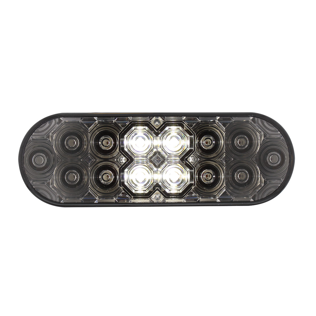6" Oval Combo Light With 14 LED Stop, Turn &amp; Tail &amp; 16 LED Back-Up - Red LED/Clear Lens - View 2