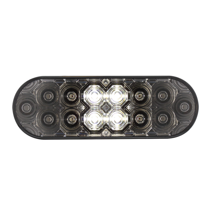 6" Oval Combo Light With 14 LED Stop, Turn &amp; Tail &amp; 16 LED Back-Up - Red LED/Clear Lens - View 2