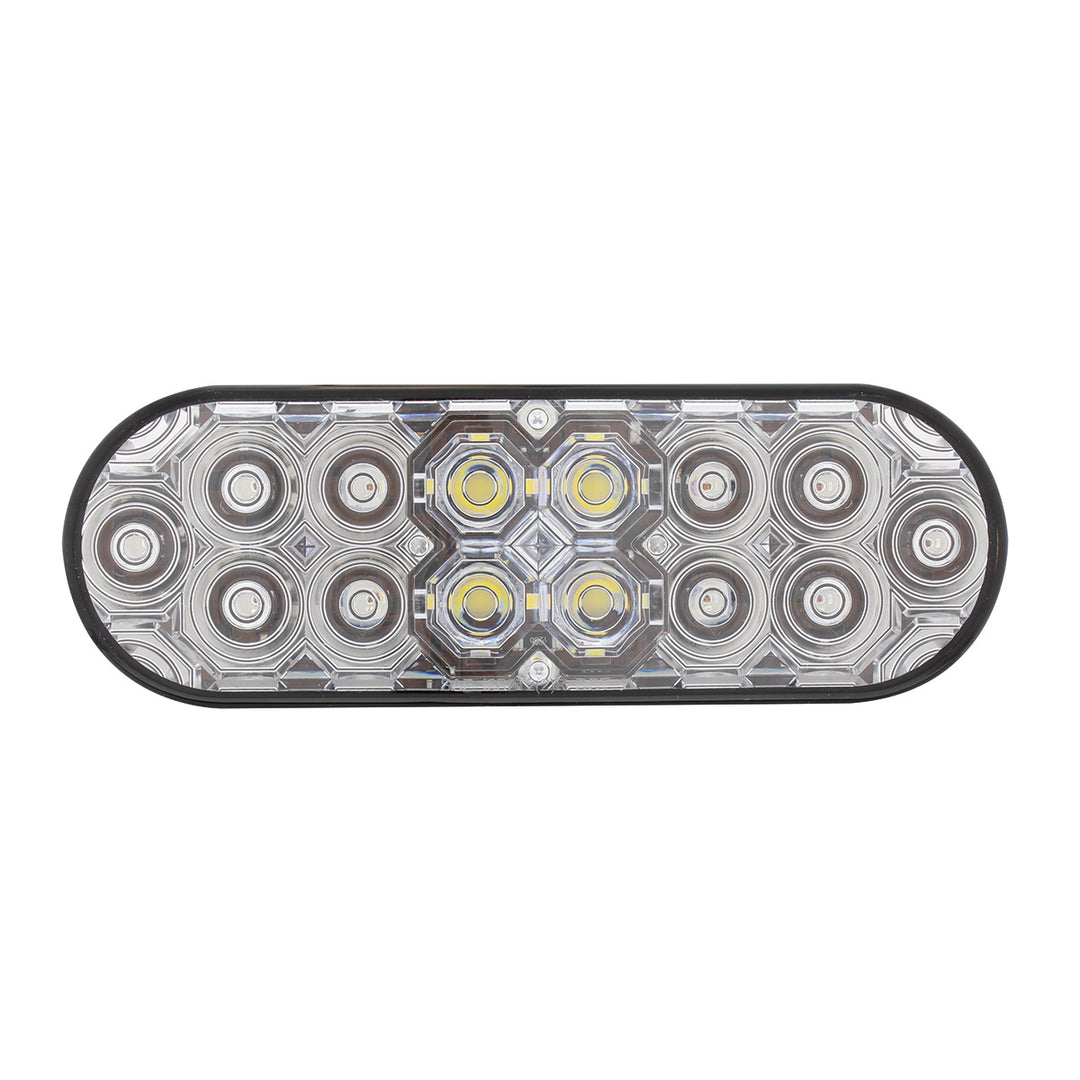 6" Oval Combo Light With 14 LED Stop, Turn &amp; Tail &amp; 16 LED Back-Up - Red LED/Clear Lens - View 4