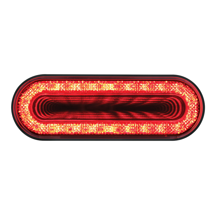 24 LED 6" Oval Mirage Light (Stop, Turn &amp; Tail) - Red LED/Red Lens - View 1