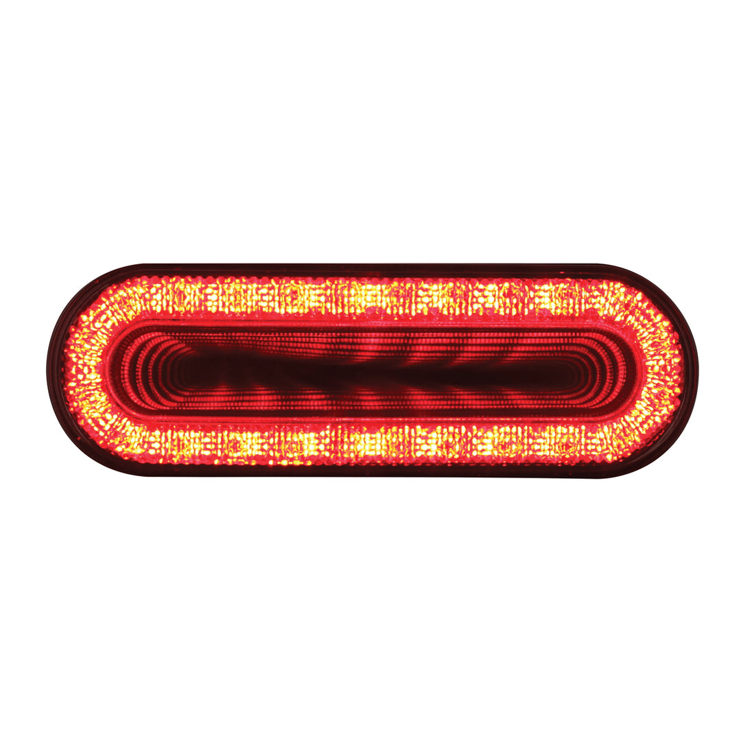 24 LED 6" Oval Mirage Light (Stop, Turn &amp; Tail) - Red LED/Clear Lens - View 1