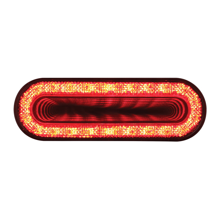 24 LED 6" Oval Mirage Light (Stop, Turn &amp; Tail) - Red LED/Clear Lens - View 1