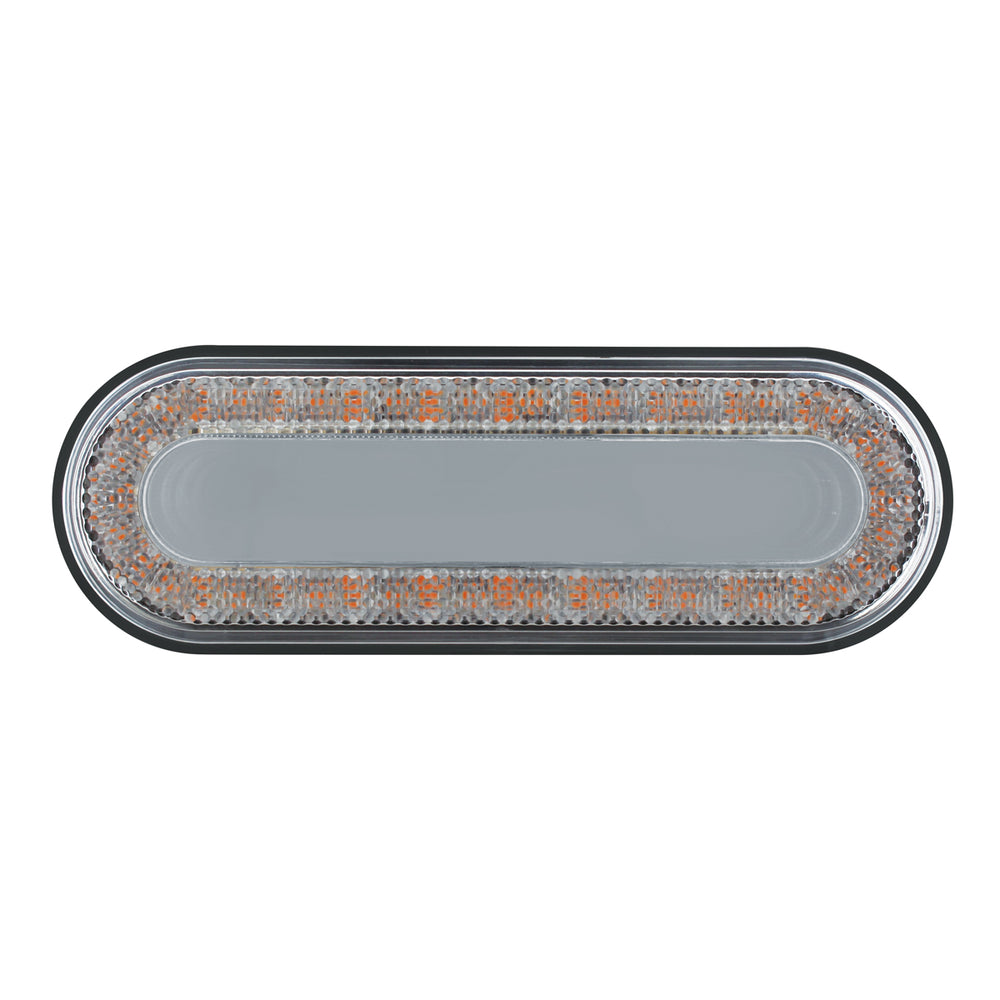 24 LED 6" Oval Mirage Light (Turn Signal) - Amber LED/Clear Lens - View 2