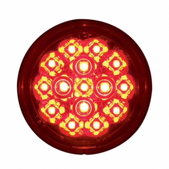 15 LED 2-3/8" Dual Function Signal Light For Harley Motorcycle - Red LED/Red Lens - View 1