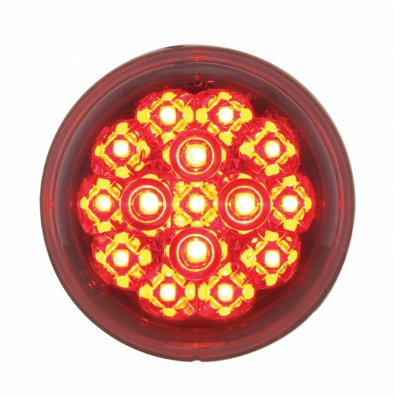 15 LED 2-3/8" Dual Function Signal Light For Harley Motorcycle - Red LED/Clear Lens - View 1