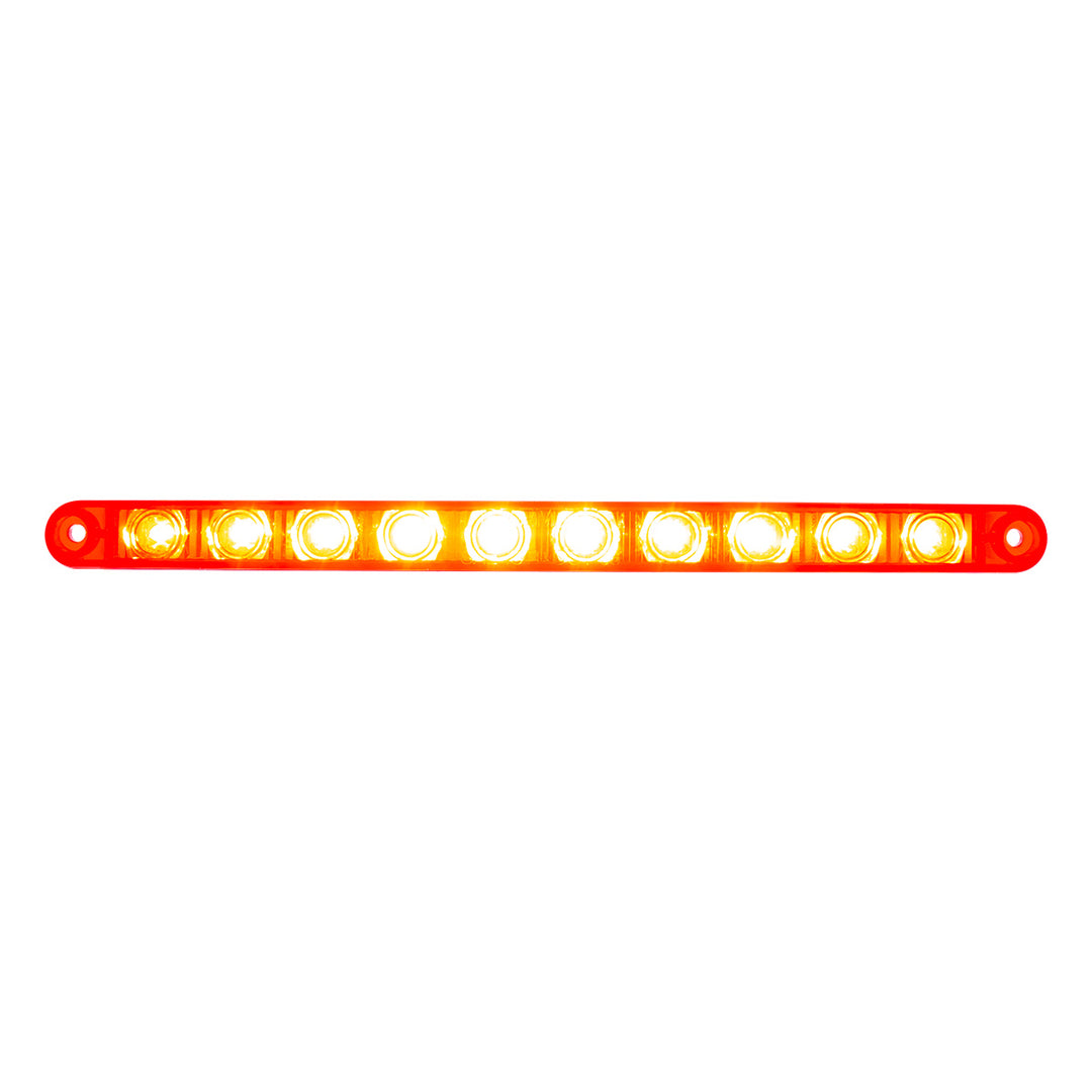 10 LED 9" Split Turn Function Light Bar - Red LED/Red Lens (Bulk) - View 1