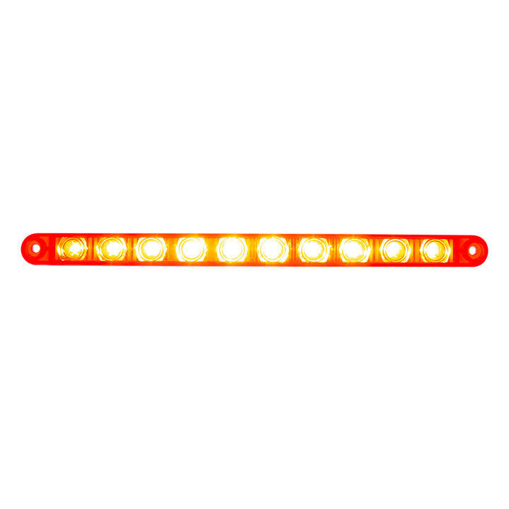 10 LED 9" Split Turn Function Light Bar - Red LED/Red Lens (Bulk) - View 1