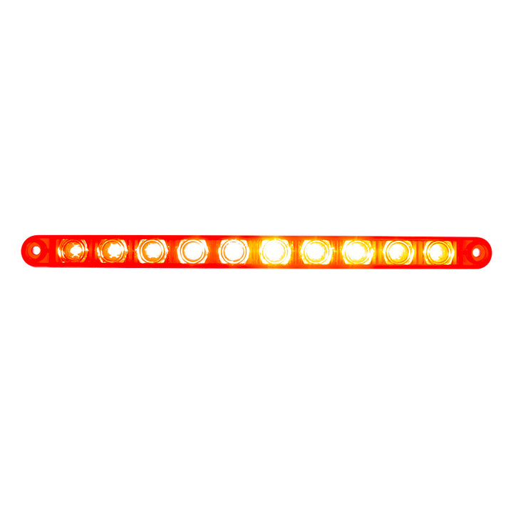 10 LED 9" Split Turn Function Light Bar - Red LED/Red Lens (Bulk) - View 4