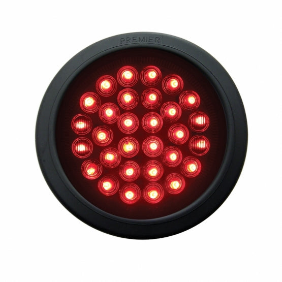 30 LED 4" Round Light Kit (Stop, Turn &amp; Tail) - Red LED/Red Lens - View 1