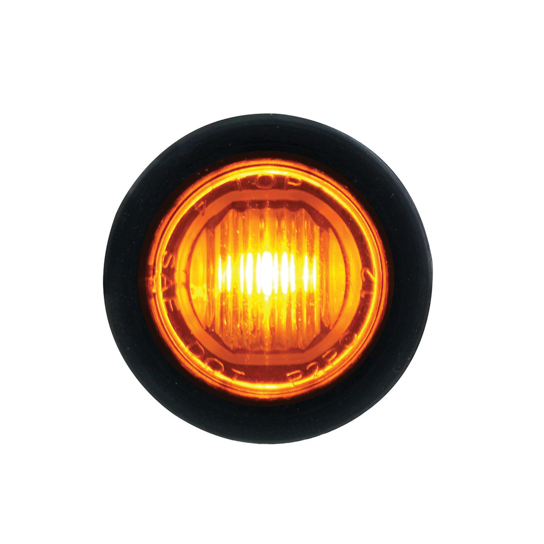 Single SMD LED 3/4" Mini Light (Clearance/Marker) With Rubber Grommet - Amber LED/Amber Lens - View 1
