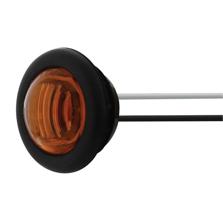 Single SMD LED 3/4" Mini Light (Clearance/Marker) With Rubber Grommet - Amber LED/Amber Lens - View 3