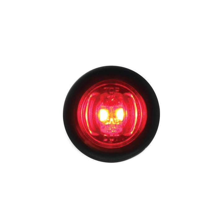 2 LED 3/4" Mini Light (Clearance/Marker) With Rubber Grommet - Red LED/Red Lens (Bulk) - View 1