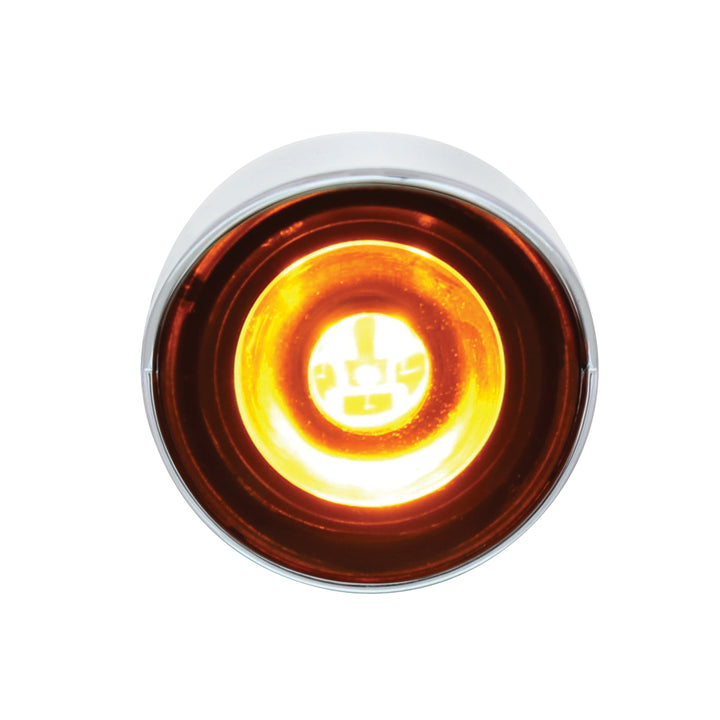 3 High Power LED 1" Light (Clearance/Marker) With Visor - Amber LED/Amber Lens - View 1