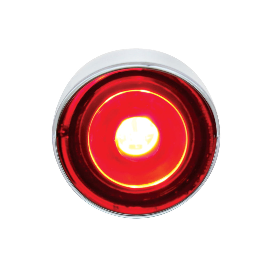 3 High Power LED 1" Light (Clearance/Marker) With Visor - Red LED/Red Lens - View 1