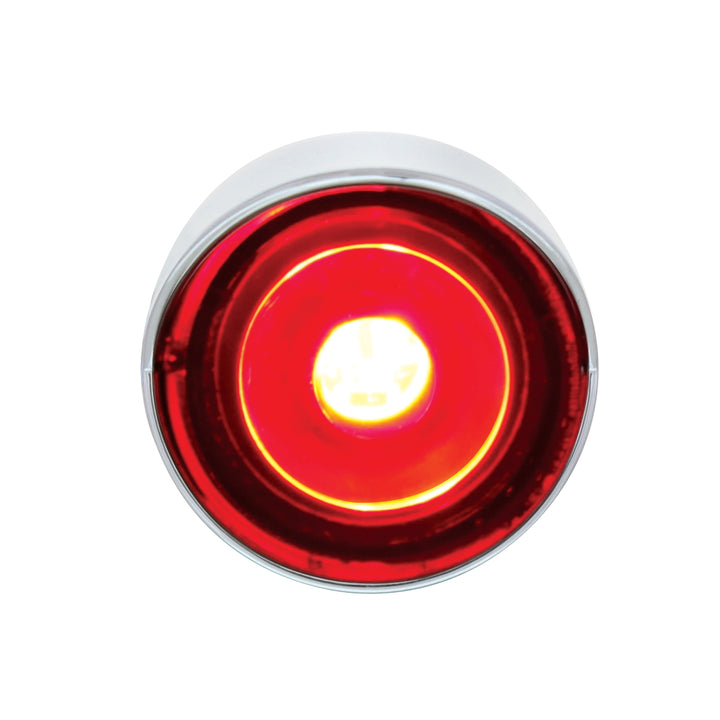 3 High Power LED 1" Light (Clearance/Marker) With Visor - Red LED/Red Lens - View 1