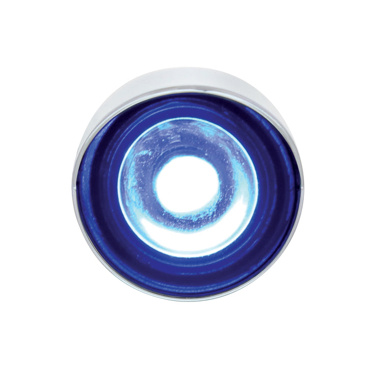3 High Power LED 1" Light (Clearance/Marker) With Visor - Blue LED/Clear Lens - View 1