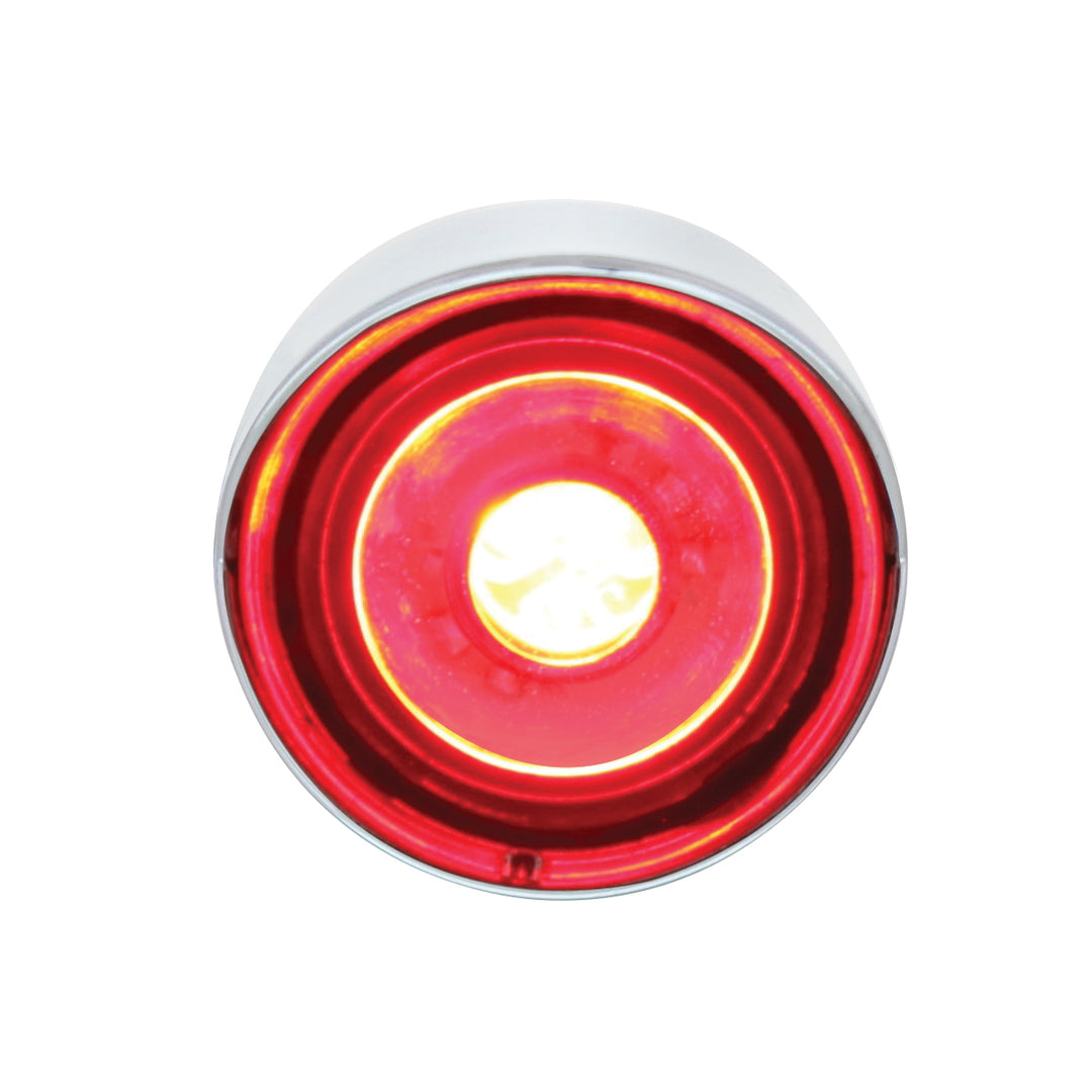 3 High Power LED 1" Light (Clearance/Marker) With Visor - Red LED/Clear Lens - View 1