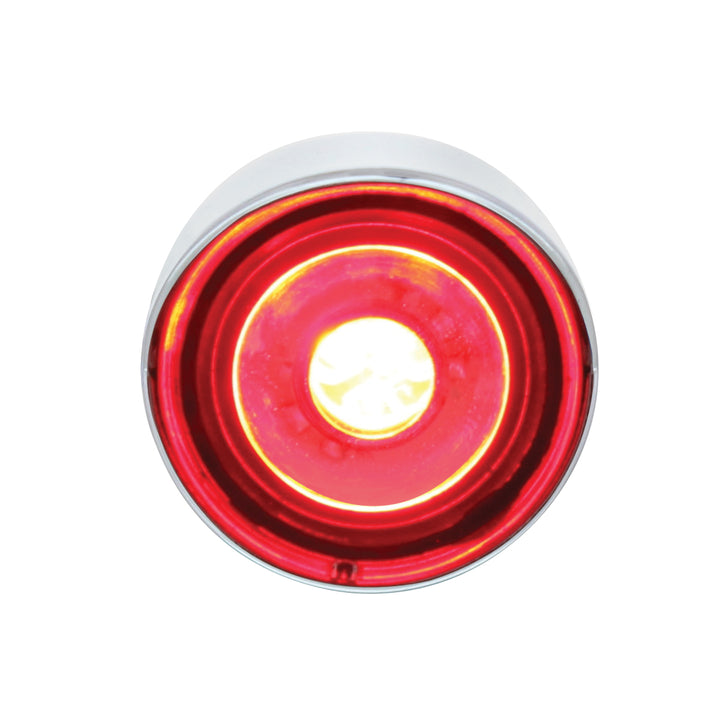 3 High Power LED 1" Light (Clearance/Marker) With Visor - Red LED/Clear Lens - View 1