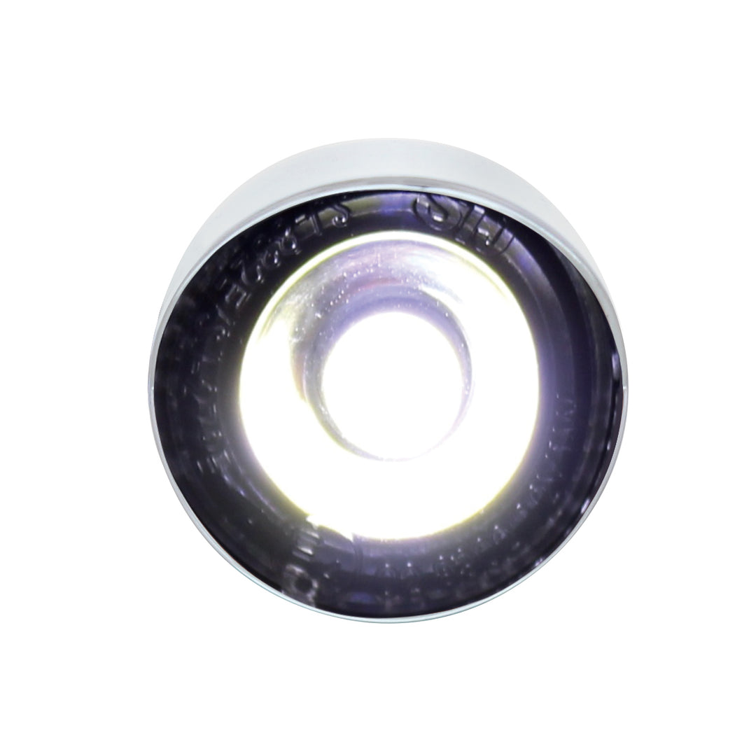 3 High Power LED 1" Light (Clearance/Marker) With Visor - White LED/Clear Lens - View 1