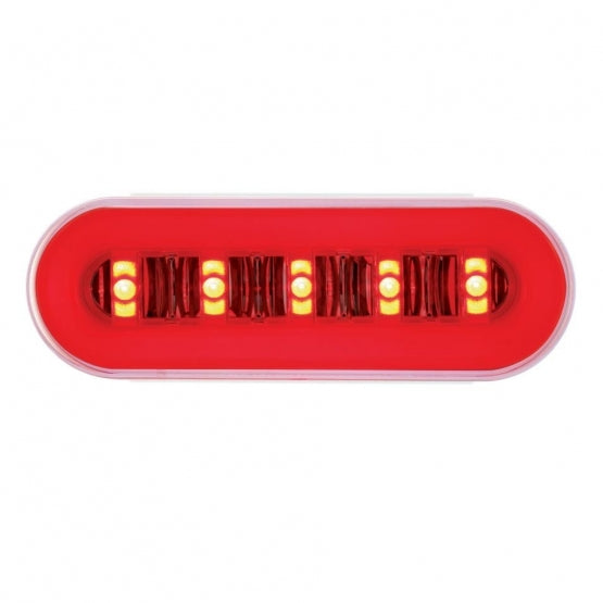 22 LED 6" Oval GloLight Kit With Divider Bar Inner Design (Stop, Turn &amp; Tail) - Red LED/Red Insert (Each) - View 2