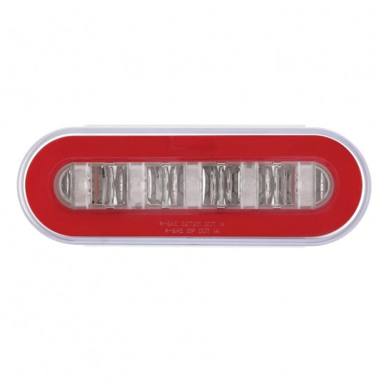 22 LED 6" Oval GloLight Kit With Divider Bar Inner Design (Stop, Turn &amp; Tail) - Red LED/Red Insert (Each) - View 4