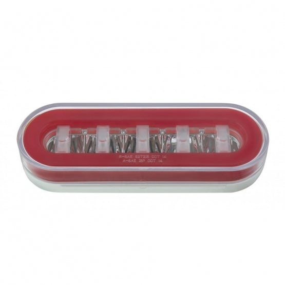 22 LED 6" Oval GloLight Kit With Divider Bar Inner Design (Stop, Turn &amp; Tail) - Red LED/Red Insert (Each) - View 5