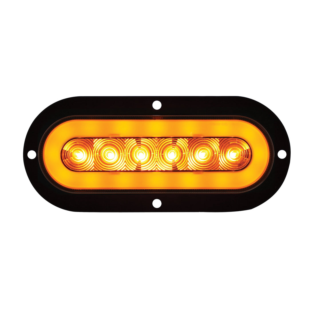 22 LED 6" Oval Flange Mount GloLight (Turn Signal) - Amber LED/Amber Lens - View 1