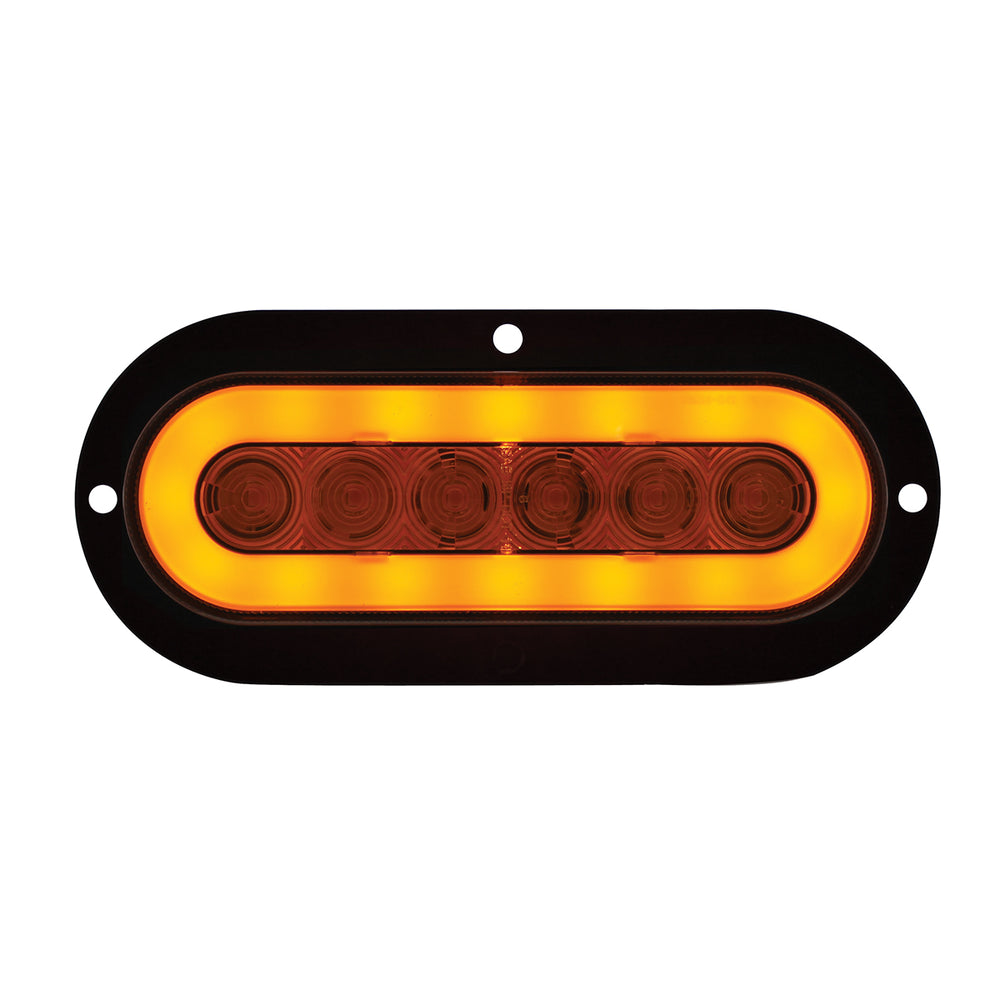 22 LED 6" Oval Flange Mount GloLight (Turn Signal) - Amber LED/Amber Lens - View 2