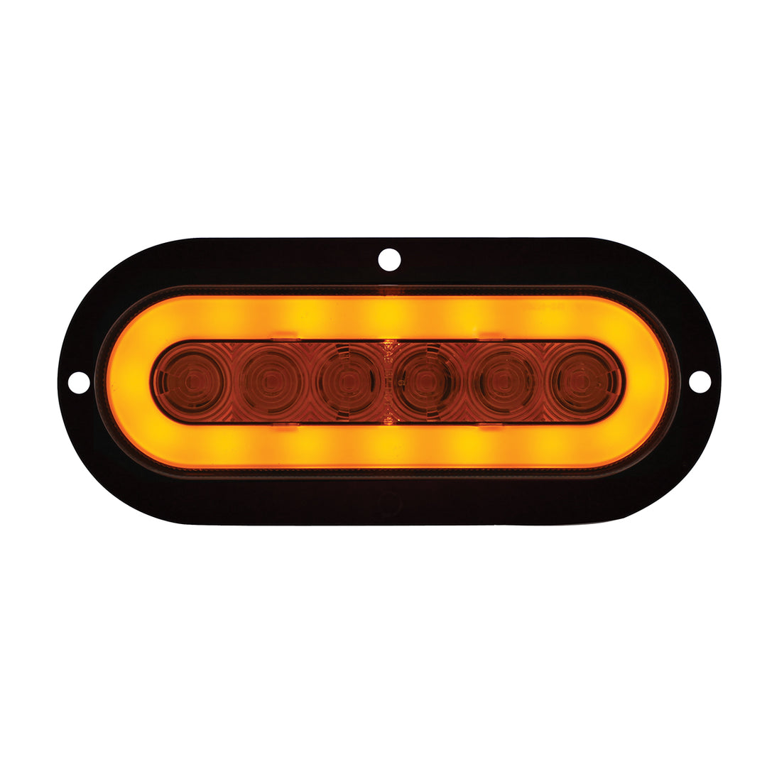 22 LED 6" Oval Flange Mount GloLight (Turn Signal) - Amber LED/Amber Lens - View 2