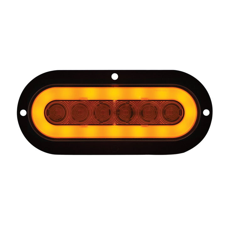 22 LED 6" Oval Flange Mount GloLight (Turn Signal) - Amber LED/Amber Lens - View 2