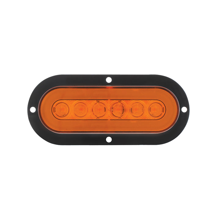 22 LED 6" Oval Flange Mount GloLight (Turn Signal) - Amber LED/Amber Lens - View 3