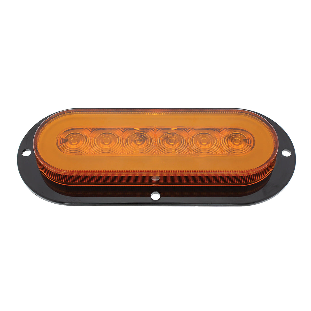 22 LED 6" Oval Flange Mount GloLight (Turn Signal) - Amber LED/Amber Lens - View 4