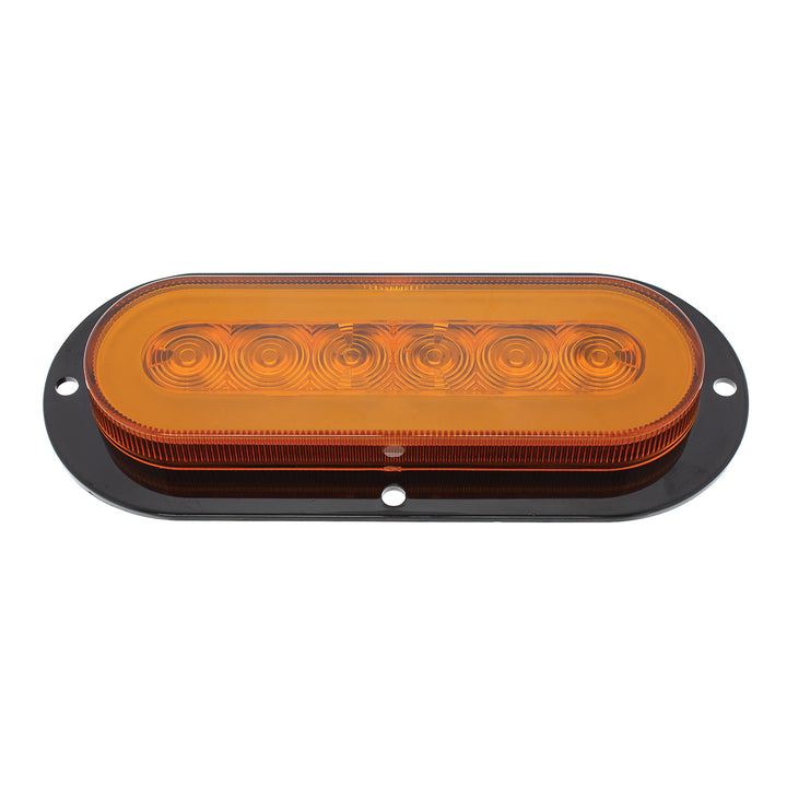 22 LED 6" Oval Flange Mount GloLight (Turn Signal) - Amber LED/Amber Lens - View 4