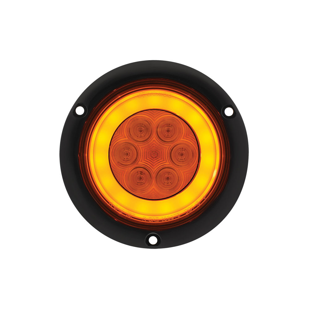 21 LED 4" Flange Mount GloLight (Turn Signal) - Amber LED/Amber Lens - View 2