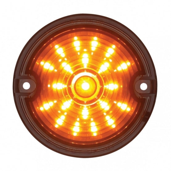 21 LED 3-1/4" Signal Light For Harley Motorcycle With 1156 Plug - Amber LED/Smoke Lens - View 1