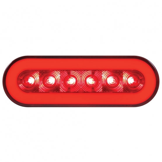 22 LED 6" Oval GloLight (Stop, Turn &amp; Tail) - Red LED/Red Lens - View 1