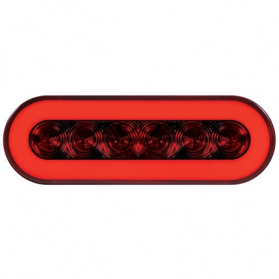 22 LED 6" Oval GloLight (Stop, Turn &amp; Tail) - Red LED/Red Lens - View 2