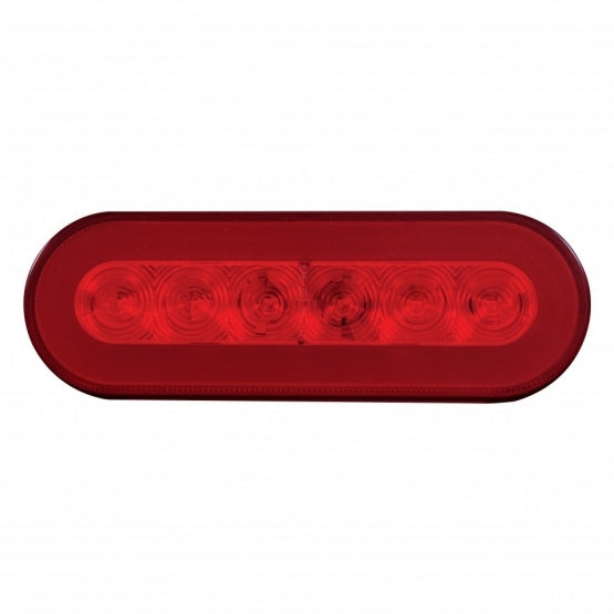22 LED 6" Oval GloLight (Stop, Turn &amp; Tail) - Red LED/Red Lens - View 3