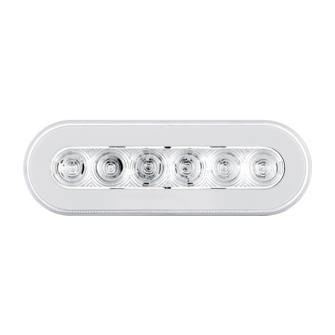 22 LED 6" Oval GloLight (Stop, Turn &amp; Tail) - Red LED/Clear Lens - View 1