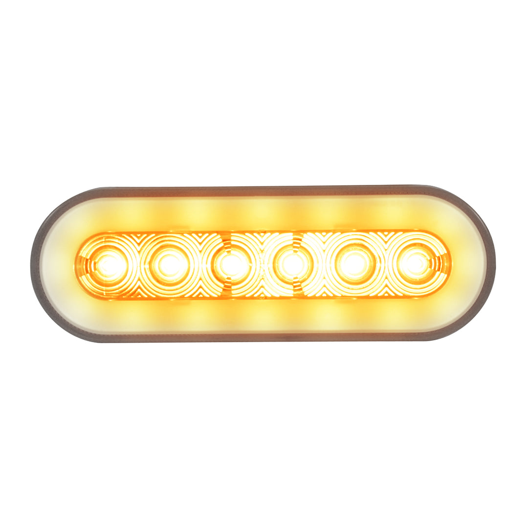 22 LED 6" Oval GloLight (Turn Signal) - Amber LED/Clear Lens - View 1