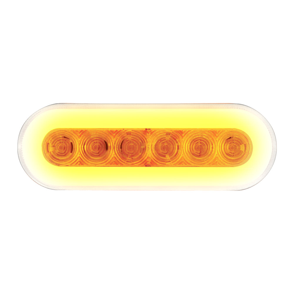 22 LED 6" Oval GloLight (Turn Signal) - Amber LED/Clear Lens - View 2