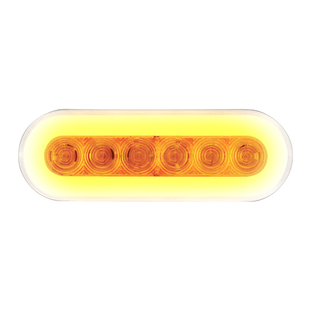 22 LED 6" Oval GloLight (Turn Signal) - Amber LED/Clear Lens - View 2