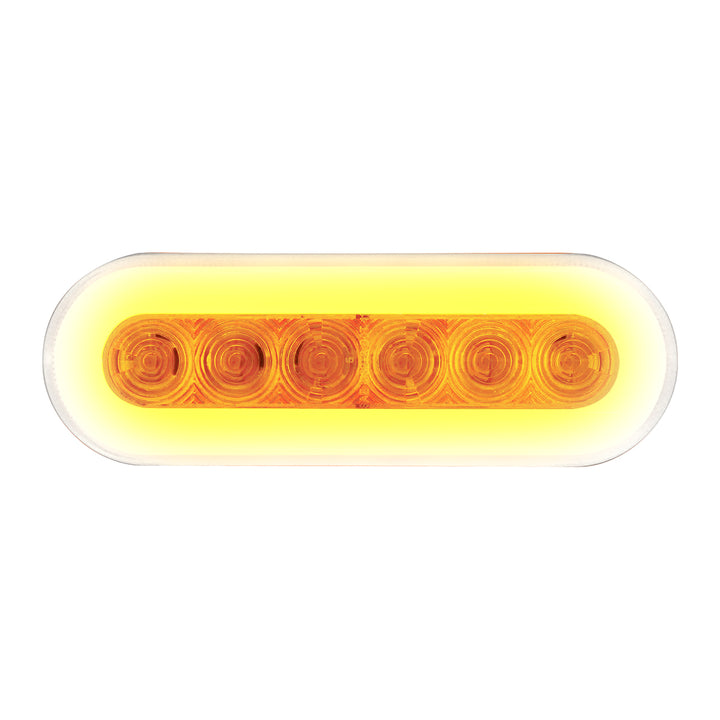 22 LED 6" Oval GloLight (Turn Signal) - Amber LED/Clear Lens - View 2